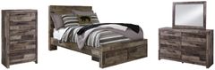 Benchcraft® Derekson 4-Piece Multi Gray Full Panel Storage Bed Set