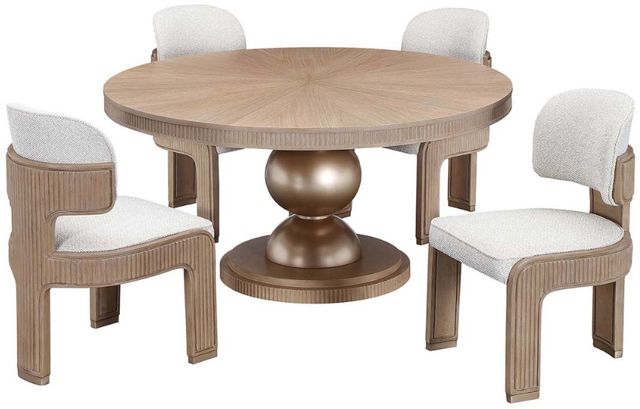 Michael Amini® West Kensington Sea Salt Caramel Round Dining Table-1