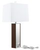 Coaster® Elena Brown/White 30" Square Tapered Mirrored Table Lamp -3