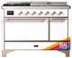Ilve® Majestic III 48" Custom Pro Style Dual Fuel Liquid Propane Range with Solid Door and Copper Trim-0