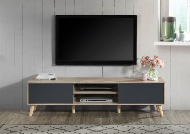Milton Greens Stars Gray/Natural 71" Faux Wood TV Stand-2