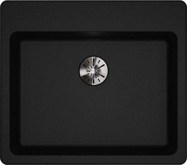 Elkay Quartz Classic® Black 25" x 22" Single Bowl Drop-in ADA Sink with Perfect Drain®-1