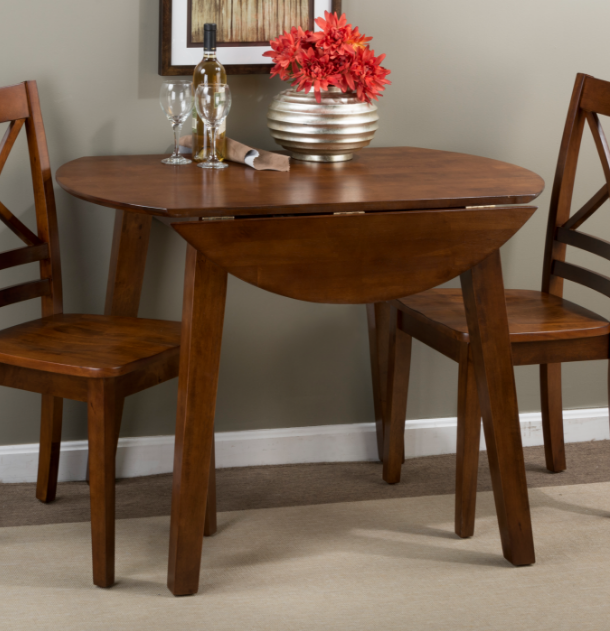 Jofran Inc. Simplicity Caramel Round Dropleaf Table-1