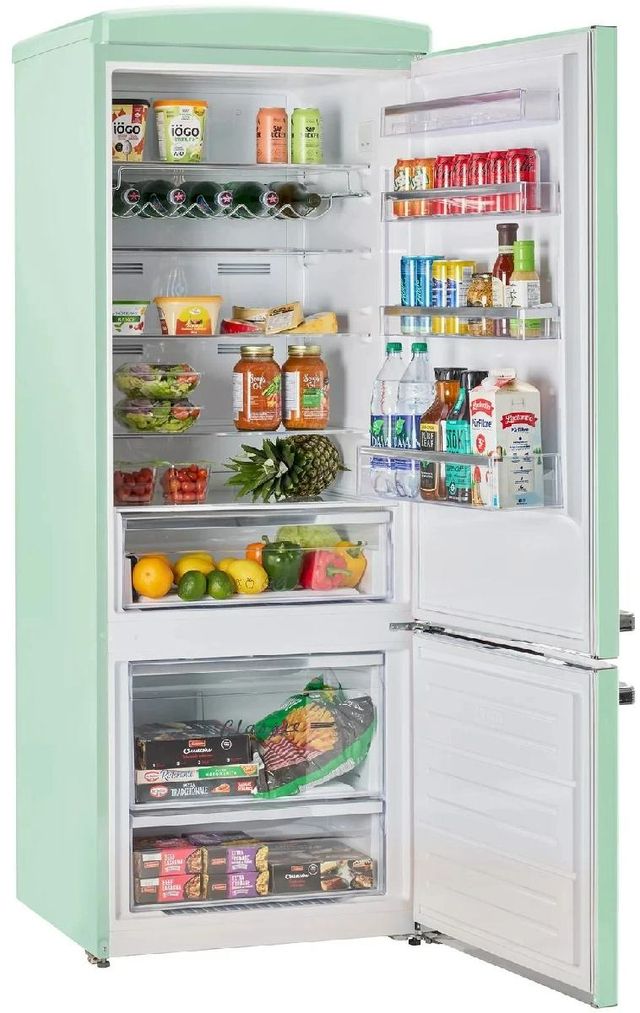 Unique® Appliances Classic Retro 28" 17 Cu. Ft. Summer Mint Green Counter Depth Bottom Freezer Refrigerator-2