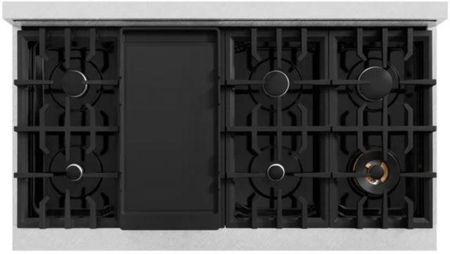 ZLINE Classic Series 48" Satin Stainless Steel Pro Style Dual Fuel Range with Black Matte Door-3