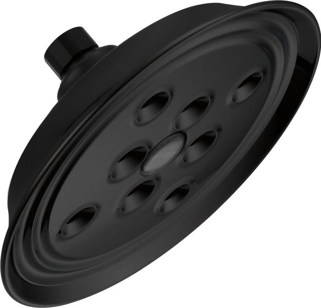 Brizo Essential™ Matte Black 7" Classic Round H2Okinetic® Single Function Wall Mount Showerhead-0