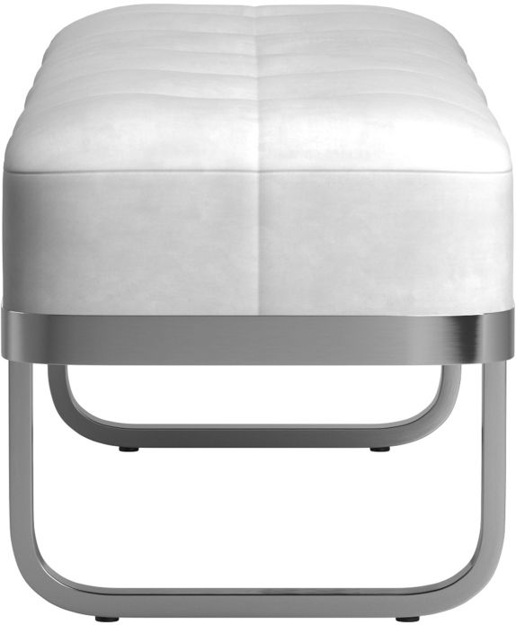 Coaster® Off White and Chrome Bench-2
