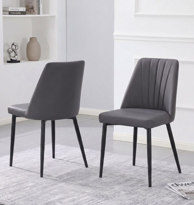 Cramco Judy Charcoal/Matte Black Dining Side Chair-1