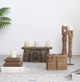 A & B Home Black/Brown Antique Carved 3-Pillar Candle Holder-5