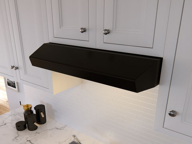 Ductless range hood in a modern kitchen