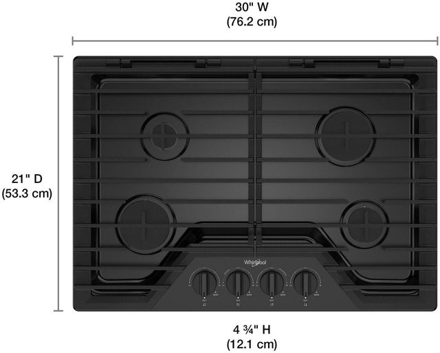 Whirlpool® 30" Black Gas Cooktop-1