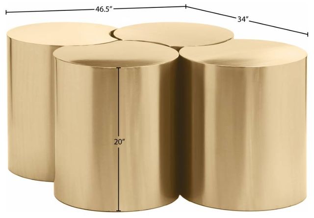 Meridian Furniture Dimple 4-Piece Gold 20" Modular Nesting Coffee Table Set-2