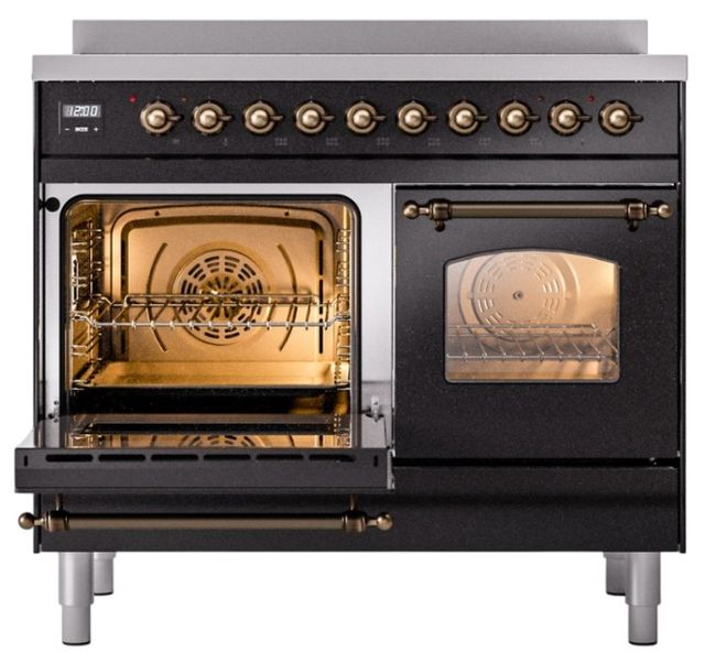 Ilve® Nostalgie II Series 40" Glossy Black Pro Style Induction Range-2
