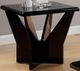 Furniture of America® Dubendorf Glass Top EndTable with Black Base-0