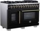 FORNO® Capriasca Series Alta Qualita 48" Black Pro Style Dual Fuel Range-2