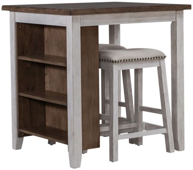 Liberty Furniture Brook Creek 3-Piece Brown/White Counter Height Dining Set-0