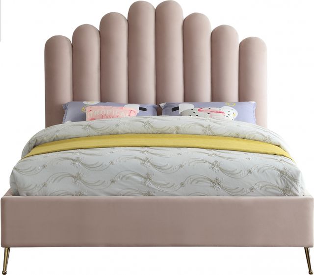 Meridian Furniture Lily Pink Queen Bed-1