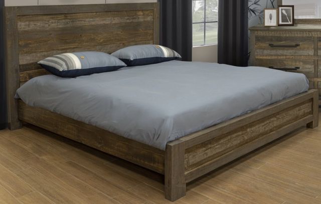 International Furniture Direct Loft Brown 4-Piece Brown Eastern King Bedroom Set-1