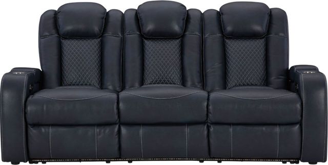 Signature Design by Ashley® Fyne-Dyme Sapphire Power Reclining Sofa with Adjustable Headrest-1