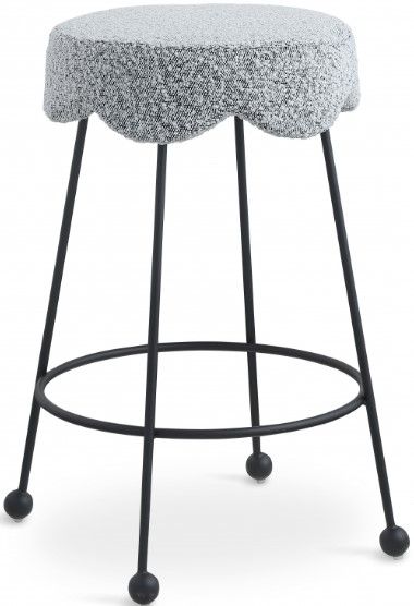Meridian Furniture Fleur Grey/Matte Black Counter Stool-0