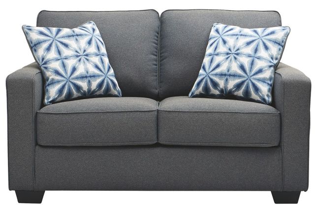 Benchcraft® Kiessel Nuvella® Steel Loveseat-1