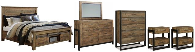 Signature Design by Ashley® Sommerford 6-Piece Brown King Panel Bed Set-0