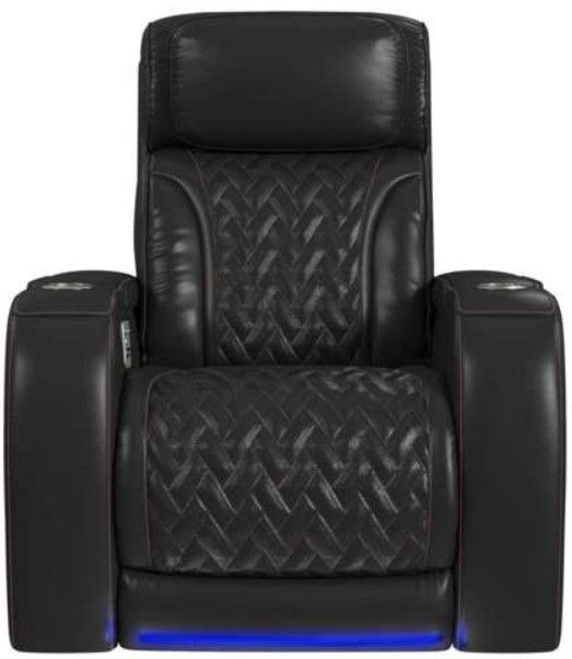 Elements International Prime Time P3 Jet Black Power Recliner with LED-3