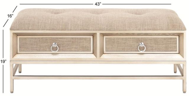 Deco Marche Beige Storage Bench-2