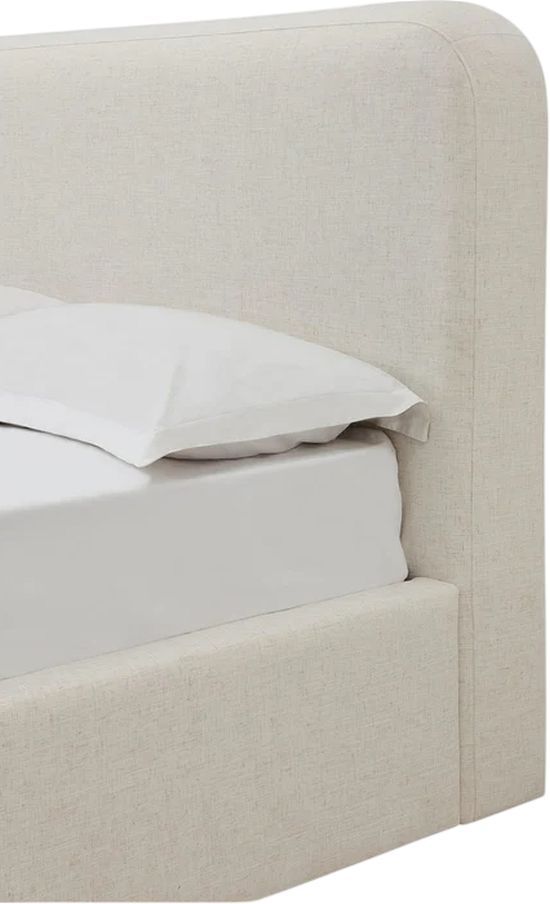 Modus Furniture Virgil Off-White/Whipped Honey Queen Upholstered Platform Bed-3