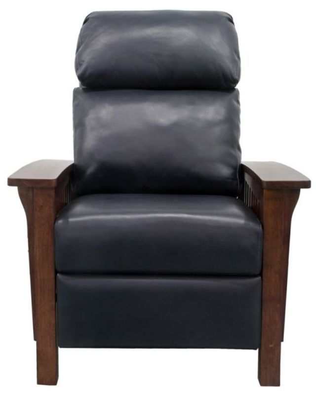 BarcaLounger® Mission Shoreham Blue Leather Manual Recliner-3