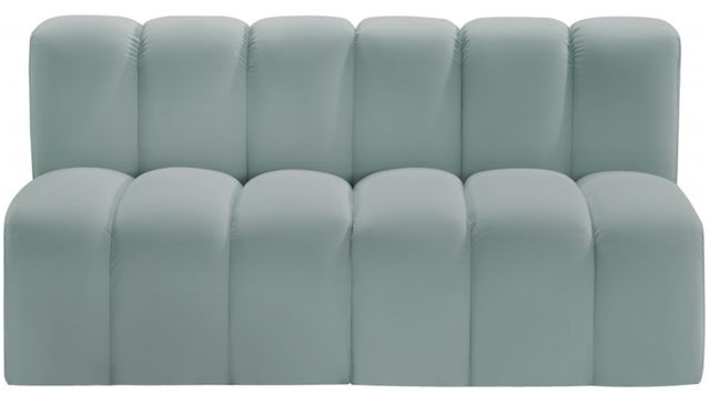 Meridian Furniture Arc 2-Piece Mint Green Vegan Leather Sectional-1