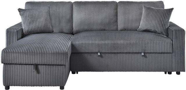 Mazin Furniture Brecker Dark Grey 2-Piece Sectional Sleeper with Storage Chaise-2