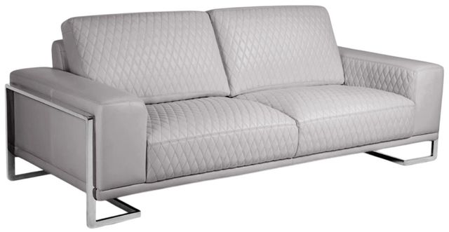 Michael Amini® Mia Bella Light Gray/Stainless Steel Sofa-0