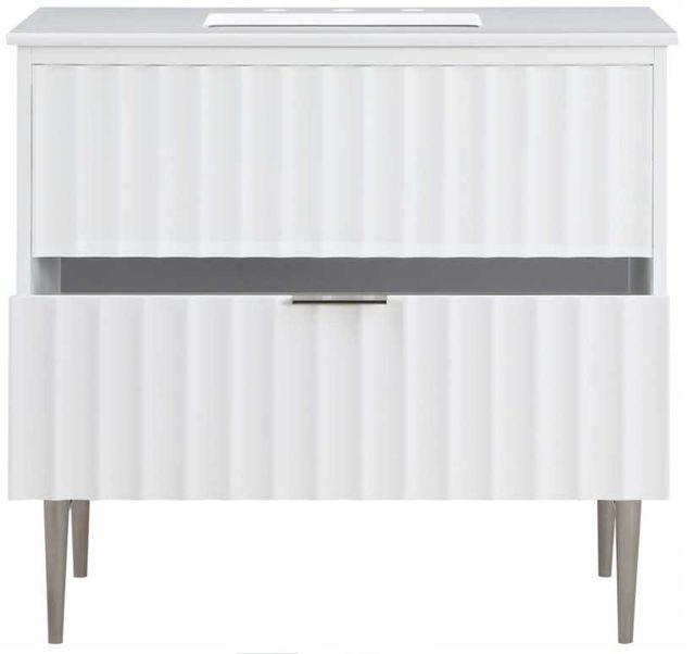 Meridian Furniture Modernist Chrome/White 36" Bathroom Vanity-3