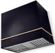 La Cornue Cornufé Loge 36" Gloss Black Wall Mounted Range Hood with Polished Brass Trim-0