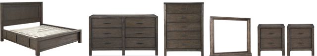 Millennium® Dellbeck 6-Piece Dark Brown Queen Storage Panel Bed Set-0