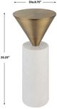 Uttermost® Top Hat Brushed Brass Drink Table with White Base-2