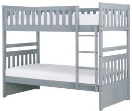 Mazin Furniture Orion Gray Twin/Twin Youth Bunk Bed-1