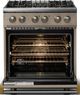 Viking® 5 Series 30" Nantucket Pro Style Dual Fuel (LP) Range with Brushed Brass Trim-1
