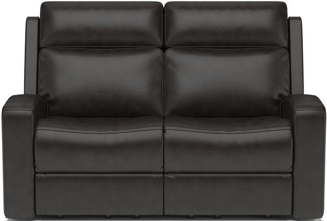 Flexsteel® Cody Dark Brown Power Reclining Loveseat with Power Headrests-1