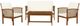 Chat 4-Piece Brown/White Fabric/Wood Outdoor Conversation Set-0