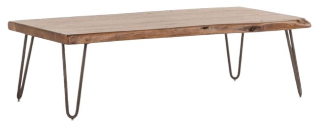 Home Trends & Design Vail Walnut Coffee Table with Antique Zinc Base-0