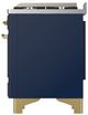 Ilve® Majestic III 60" Midnight Blue Pro Style Dual Fuel Natural Gas Range with French Top and Brass Trim-4