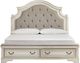 Signature Design by Ashley® Realyn Beige/Chipped White Queen Upholstered Storage Bed-2