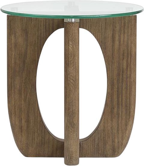 Magnussen Home® Lainey Glass Top End Table with Almond Base-1