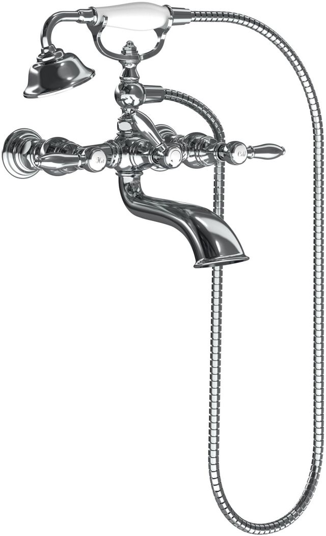 Moen® Weymouth™ Chrome Two-Handle Tub Filler with Hand Shower-0
