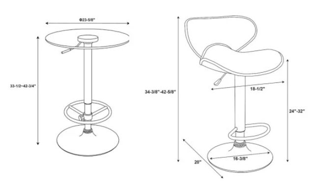 Powell® Beldon 3-Piece White Adjustable Pub Set-1
