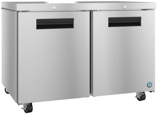Hoshizaki Steelheart® 48" 12 Cu. Ft. Stainless Steel Two Section Undercounter Freezer with Stainless Doors and Lock-1