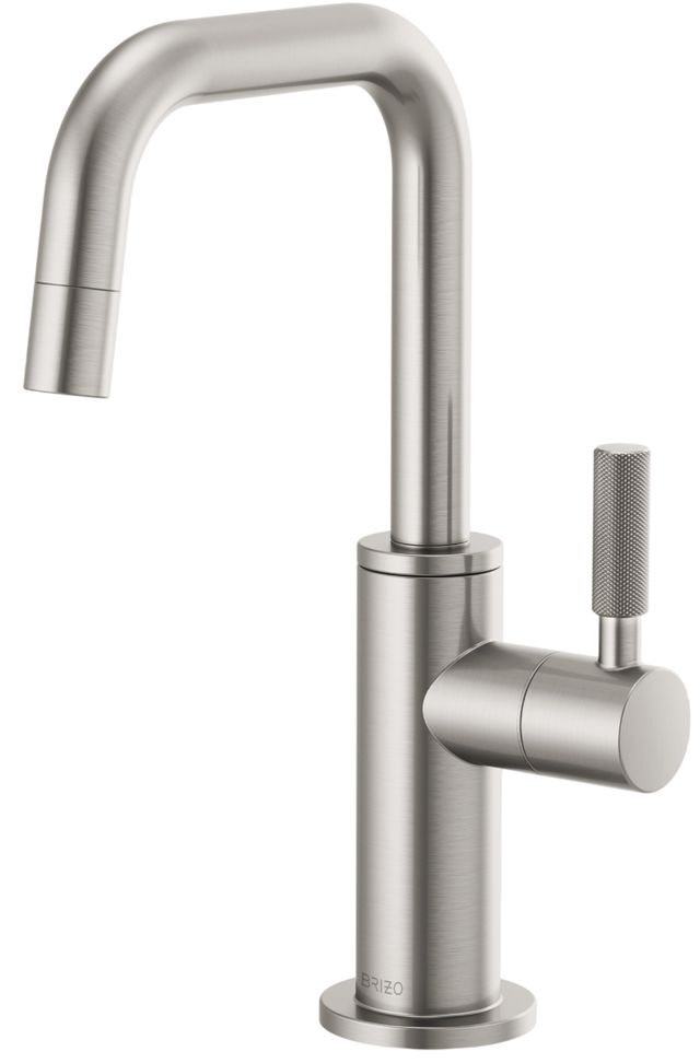 Brizo Litze® Brilliance® Stainless Beverage Faucet with Square Spout and Knurled Handle-0