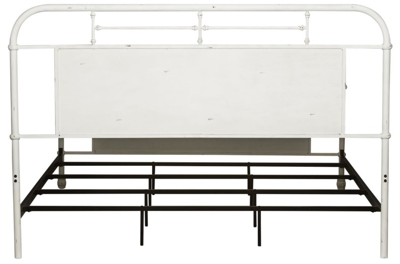 Liberty Furniture Vintage Antique White Queen Metal Rod Bed - Thumbnail 2